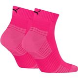 Puma - Sport Cushioned Quartersokken - Roze - 2-pack - Gerecycled Katoen