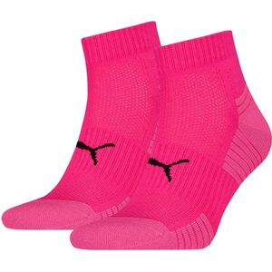 Puma - Sport Cushioned Quartersokken - Roze - 2-pack - Gerecycled Katoen