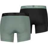 Licence Puma Sport Mikrofaser-Herren-Boxershorts 2er-Pack | Green/Black | Größe: 3