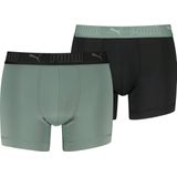 Licence Puma Sport Mikrofaser-Herren-Boxershorts 2er-Pack | Green/Black | Größe: 3
