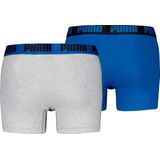 Puma - Everyday Basic - Boxershorts - Light Grey Melange / Blue - 2-pack