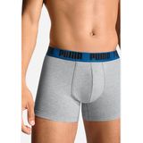Puma - Everyday Basic - Boxershorts - Light Grey Melange / Blue - 2-pack