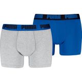 Puma - Everyday Basic - Boxershorts - Light Grey Melange / Blue - 2-pack