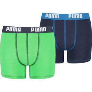 PUMA Everyday Basic Boxershorts voor jongens (2 stuks), Groen/Zwart