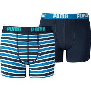 PUMA Everyday Striped Boxershorts (2 stuks) voor jongens, Marineblauw., 122/128 cm