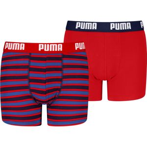 PUMA Jongens Everyday Gestreepte Boxer (set van 2), rood/blauw, 158-164