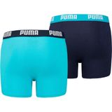 PUMA - Boxershort - Grijs mêlee/Blauw - Set van 2