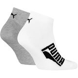 PUMA - Sneakersokken - Wit en Grijs - 2-pack - Unisex
