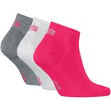 PUMA - UNISEX SNEAKER PLAIN 3P - Sneakersokken - Middle grey melange/Pink - 3 paar