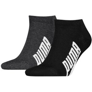 PUMA - Sneakersokken - Zwart en Grijs - 2-pack - Unisex
