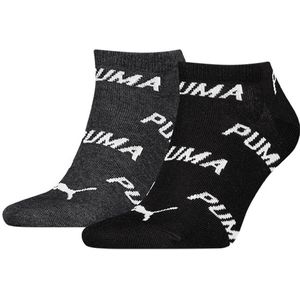 PUMA - Sneakersokken - Zwart en Grijs - 2-pack - Unisex
