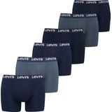 LEVI'S - Boxershorts - Blauw / Navy / Wit - 6er Pack