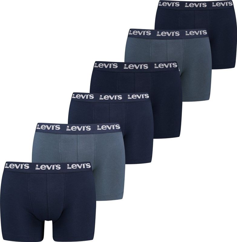 LEVI'S - Boxershorts - Blauw / Navy / Wit - 6er Pack
