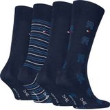 Tommy Hilfiger - Klassieke Sokken - Zwart - Gekamd Katoen - 4-Pack