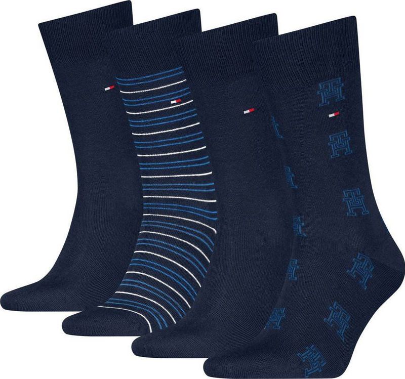 Tommy Hilfiger - Klassieke Sokken - Zwart - Gekamd Katoen - 4-Pack