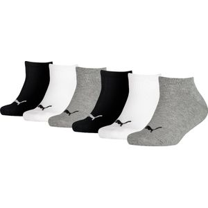 PUMA - KIDS PLAIN SNEAKER - Enkelsokken - Grey/White/Black - 6 Paar