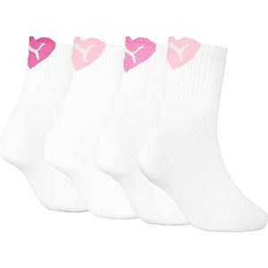 PUMA - WOMEN HEART LOGO SHORT CREW - Enkelsokken - 4 Paar