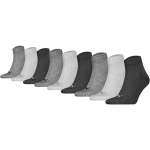 Puma - Quarter Sokken - Wit - Katoenmix - Voordeelverpakking van 9 Paar