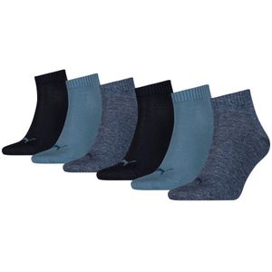 Puma - Quarter Sokken - Katoenmix - Zwart - Voordeelverpakking van Negen Paar