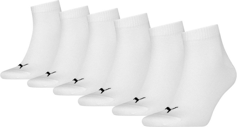 Puma - Quarter Sokken - Wit - Katoenmix - 6 Paar