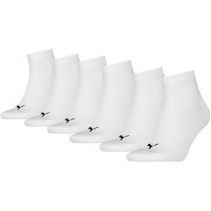 Puma - Quarter Sokken - Wit - Katoenmix - 6 Paar