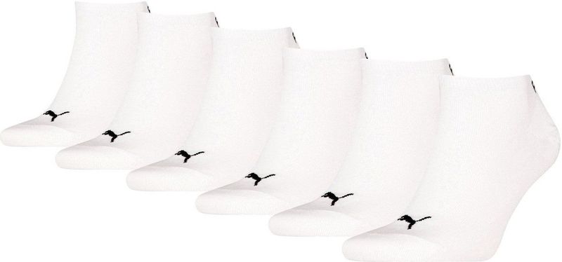 Puma - 6-Paar Invisible Enkelsokken - Katoen - Wit