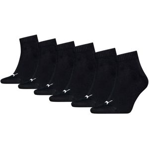 Puma - Quarter Sokken - Zwart - Katoenmix - Voordeelverpakking 6 Paar