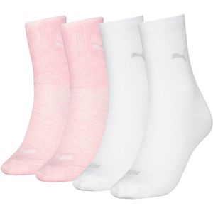Enkelsokken - Wit/Roze - Materiaalmix - Gestempeld Logo