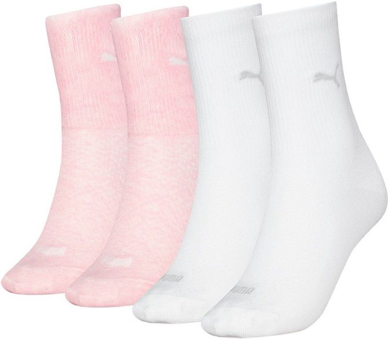 Enkelsokken - Wit/Roze - Materiaalmix - Gestempeld Logo