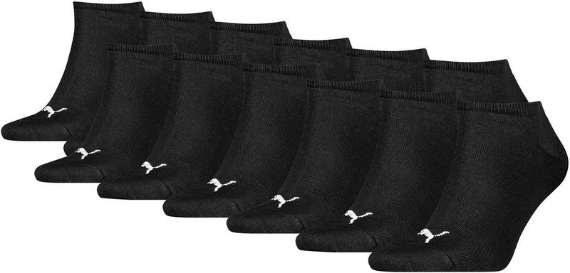Puma - Sneakersokken - Zwart - Katoen - Verpakt per 12 paar