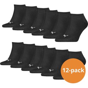 Puma - Sneakersokken - Katoen - Zwart - Verpakt per 12 paar