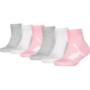 PUMA - BWT QUARTER - Korte Sokken - Pink/grijs - Set van 6 Paar