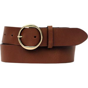 Petrol Industries Riem Dames - Broekriem - Met Riemlus - Leer - Cognac - 85 cm - S