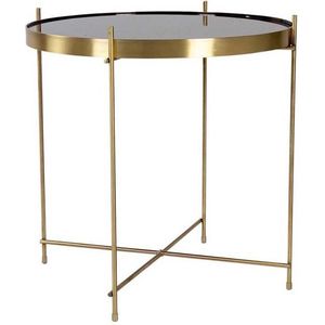 Artichok - Liliana Bijzettafel - Brons - Rond - Tafelblad van Glas - Metalen Poten - Ø 48 cm