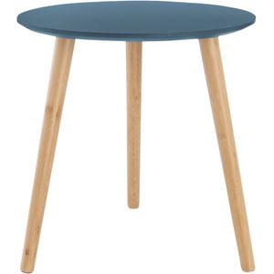 Lisomme Esma houten bijzettafel blauw - Ø 40 cm