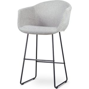 Nolon Nino-Otis barkruk lichtgrijs - zwart onderstel - 75 cm