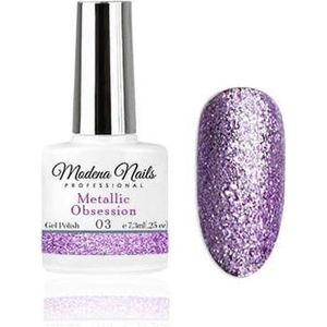 Modena Nails Gellak Metallic Obsession - 03 - 7,3ml. - Metallic glitter - Glitters - Gel nagellak