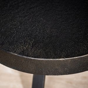 Ties salontafel rond 74 cm massief blad zwart staal