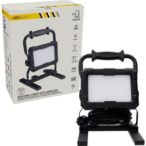 Led-bouwlamp, 50 W, 4800 lumen, werklamp met 3 m kabel
