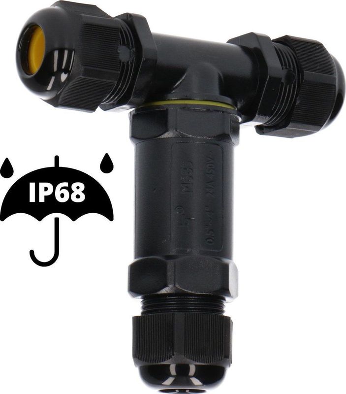 LED's Light Pro Kabelverbinder T-connector - IP68 waterdicht - Voor 3 kabels van 4 tot 14 mm