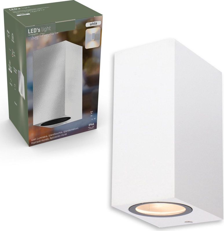 LED's Light LED Buitenlamp met GU10 Fitting - Rechthoek - IP44 - Wit - Model Milaan