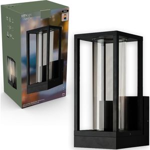 LED's Light LED Wandlamp met glazen ruiten - Rechthoek - E27 fitting - IP44 - Zwart