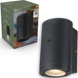 Buitenlamp met sensor | GU10 | Kingston | IP44 | Antraciet