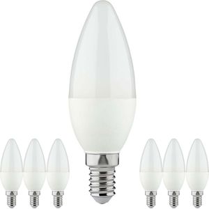 Proventa Longlife LED Kaarslamp Mat - E14 fitting - Voordeelverpakking - ⌀ 35 mm - 6 x LED lamp