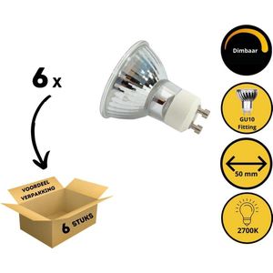 Proventa GU10 LED Lampjes dimbaar - 4W vervangt 50W - Warm wit licht - 6 Spotjes