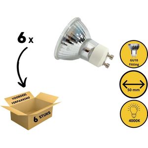 Proventa Longlife LED GU10 Reflectorlamp - Koud wit - Voordeelverpakking - GU10 fitting - 6 x LED Spot