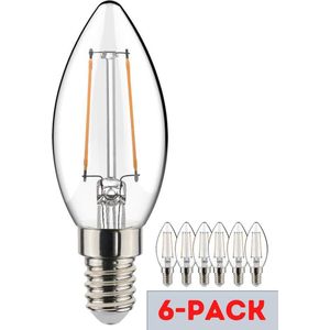 Proventa Longlife Filament LED kaarslampen - E14 fitting - Voordeelverpakking - 6 x LED lamp