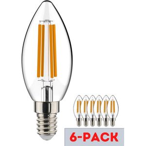 Proventa Krachtige LED Filament lamp met kleine E14 fitting - Voordeelverpakking - 6 x LED kaarslamp