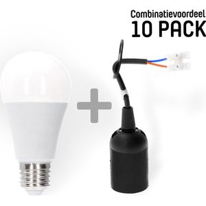 Verhuisfitting E27 inclusief LED lamp - Set van 10 lampfittingen inclusief LED lampen