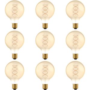 LED VINTAGE E27 Filament lamp - ⌀ 95 mm – Dimbaar – 9-pack G95 led lampen